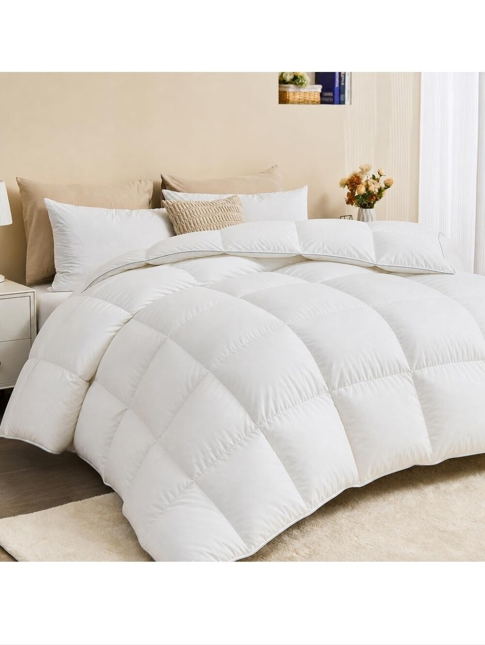 NIB Goose Down Comforter Duvet King Size Cotton Cover Ethically Sourced